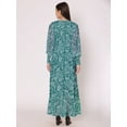 thumbnail image 3 of DressBerry Women's Printed Floor Length Georgette Dress Puff Sleeves Tiered Summer Wear Flared Maxi Dress, 3 of 7