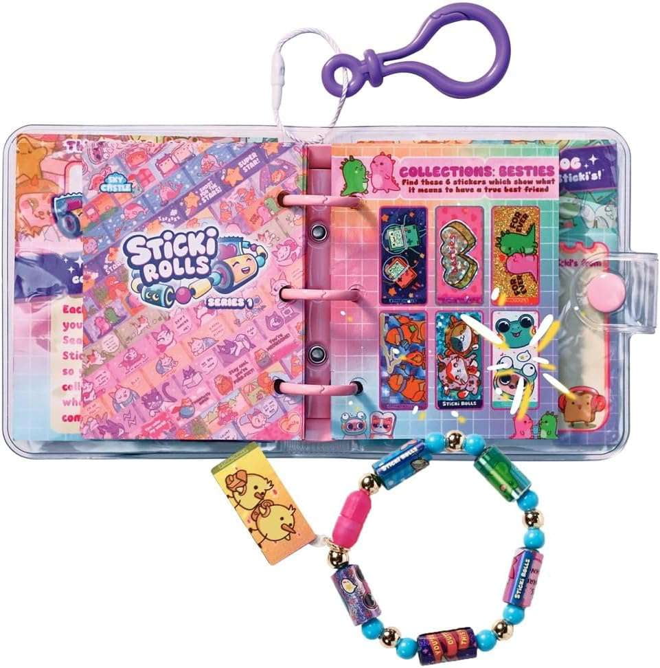 Sticki Rolls Sticki Book Set (120 Stickers Inside, Wearable, Shareable Sticker Jewelry!)