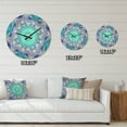 thumbnail image 4 of Designart 'Turquoise Wavy Circles and Curves' Modern Wood Wall Clock, 4 of 5