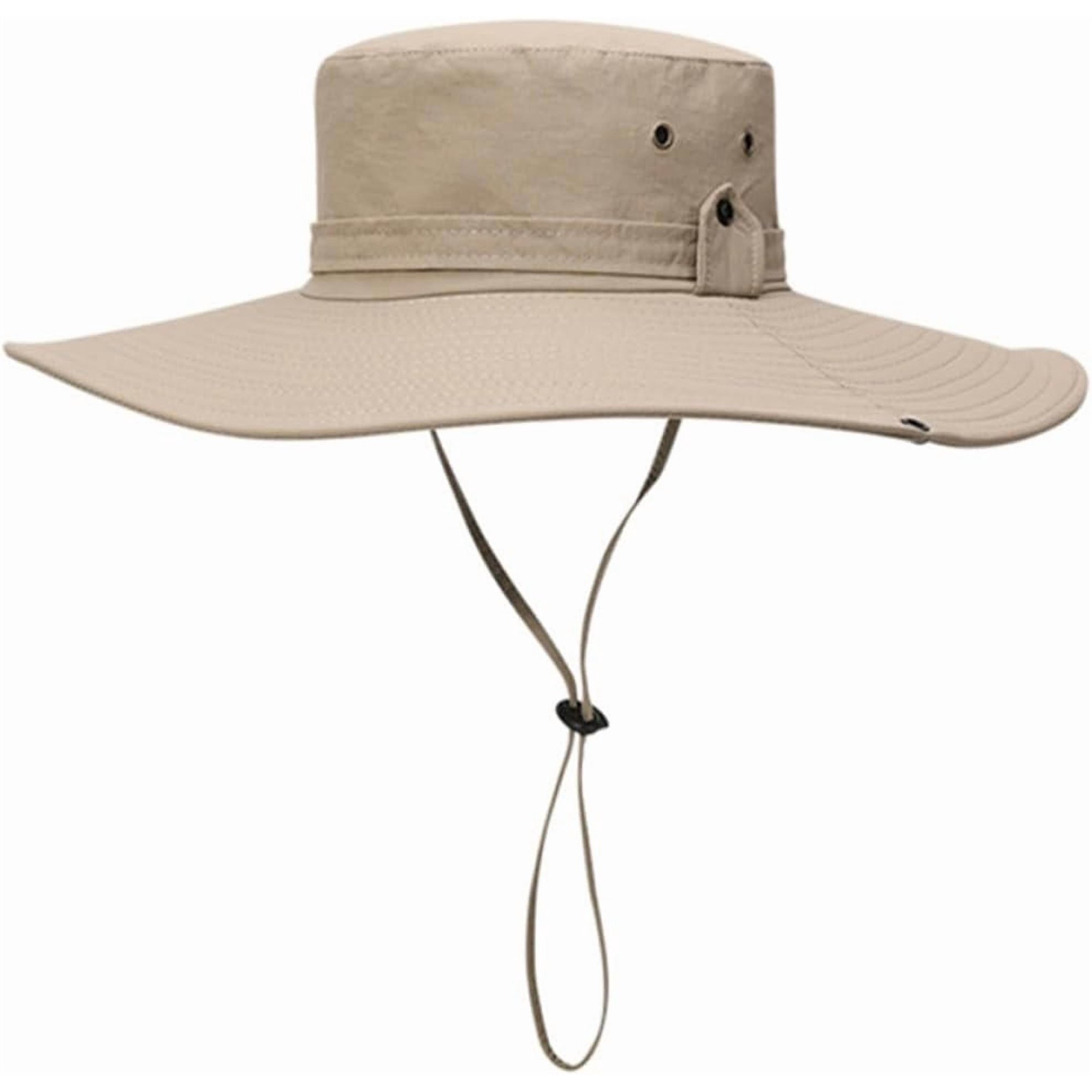 Lightweight Khaki Wide Brim Sun Hat for Men Fishing Outdoor Camping with Breathable Quick-Dry Fabric
