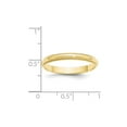 thumbnail image 5 of Solid 10k Yellow Gold 3mm Milgrain Plain Classic Dome Wedding Band Ring Size 8.5, 5 of 6