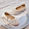thumbnail image 4 of WXFAZCVU Girls Dress Shoes Flat Bottom Sequined School Wedding Party Shoes Trendy Footwear Size 10.5, 4 of 4