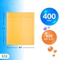 thumbnail image 2 of Yellow Kraft Bubble Mailers, Heavy-Duty Padded Paper, 400 Count, 8.5 x 11 in, 2 of 9