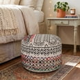 thumbnail image 2 of LR Home Small Floral Indoor Round Pouf, Multi, 18" x 18" x 14", 2 of 5