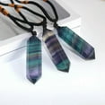 thumbnail image 3 of EOEMY Natural Colorful Fluorite Pendant Quartz Crystal Necklace Reiki Energy Stone 10X, 3 of 9