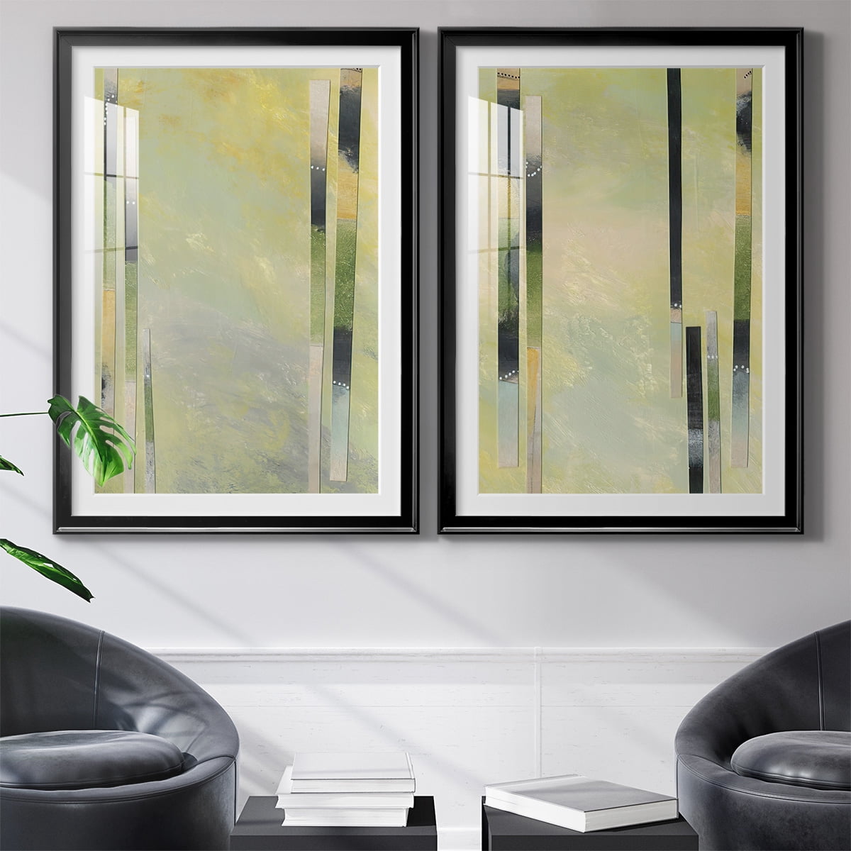 Wexford Home Neutral Assemblage III Premium Framed Print, 18.5" x 24.5" - Ready to Hang, Black (Set of 2)
