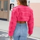 thumbnail image 5 of Chaqueta de abrigo cálida para mujer, de invierno, con cuello liso, 5 of 7