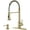 Gold, variant on Black Kitchen Faucet with Pull-Down Sprayer and Soap Dispenser, Stainless Steel
