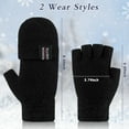 thumbnail image 3 of Lorrita Fingerless Gloves Warm Winter Gloves for Women Flip Knitted Gloves 4 Pack Black and Dark Blue, 3 of 6