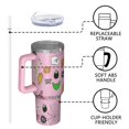 thumbnail image 4 of Pink Halloween Elements Pattern Tumbler with Handle and Lid,40oz Double Wall Vacuum Insulated Tumbler,Cups Gift for Women and Men, 4 of 7