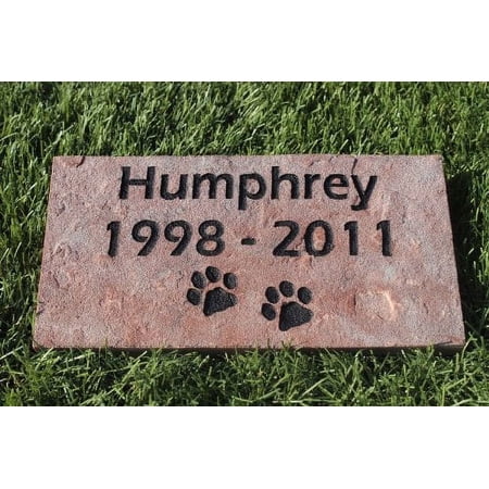 GraphicRocks Sandblast Engraved Red Stone Pet Memorial Headstone Grave Marker Dog Cat ndp 4x8