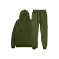 thumbnail image 3 of 2 Piece Hoodie for Man Set with Mens Sweatpants Pants Sweatpants With Pockets Hooded Pocket Top Long Sleeve Running Jogger Pants Suits Elastic Waist Drawstring Pullover Sweatshirts Hoodie Tops, 3 of 6