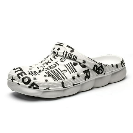 

Letter Pattern Closed Toe Sandals Thick Bottom Elastic Summer Clogs Women s Half Slippers