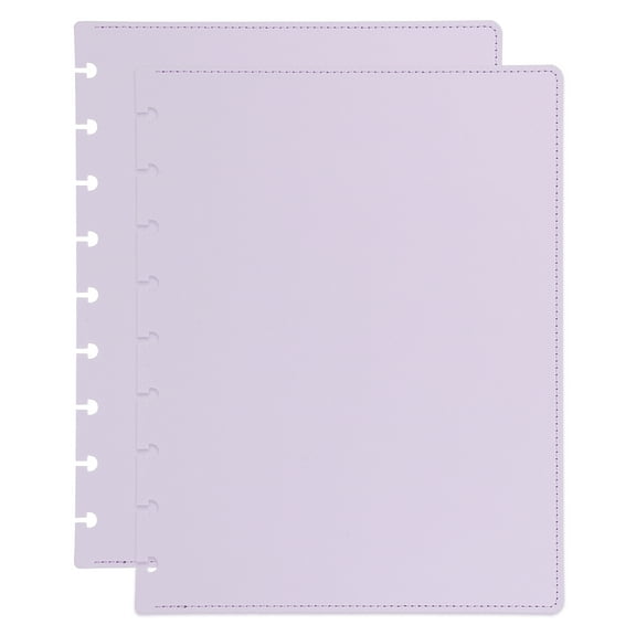 Leather Discbound Notebook Cover, Medium Size Disc Planner Cover for Arc Notebook Happy Planner, Light Purple