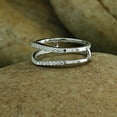 thumbnail image 5 of AFFY 0.33CT Round Moissanite Curved Enhancer Guard Ring for Women in 14K White Gold over Silver-7, 5 of 8