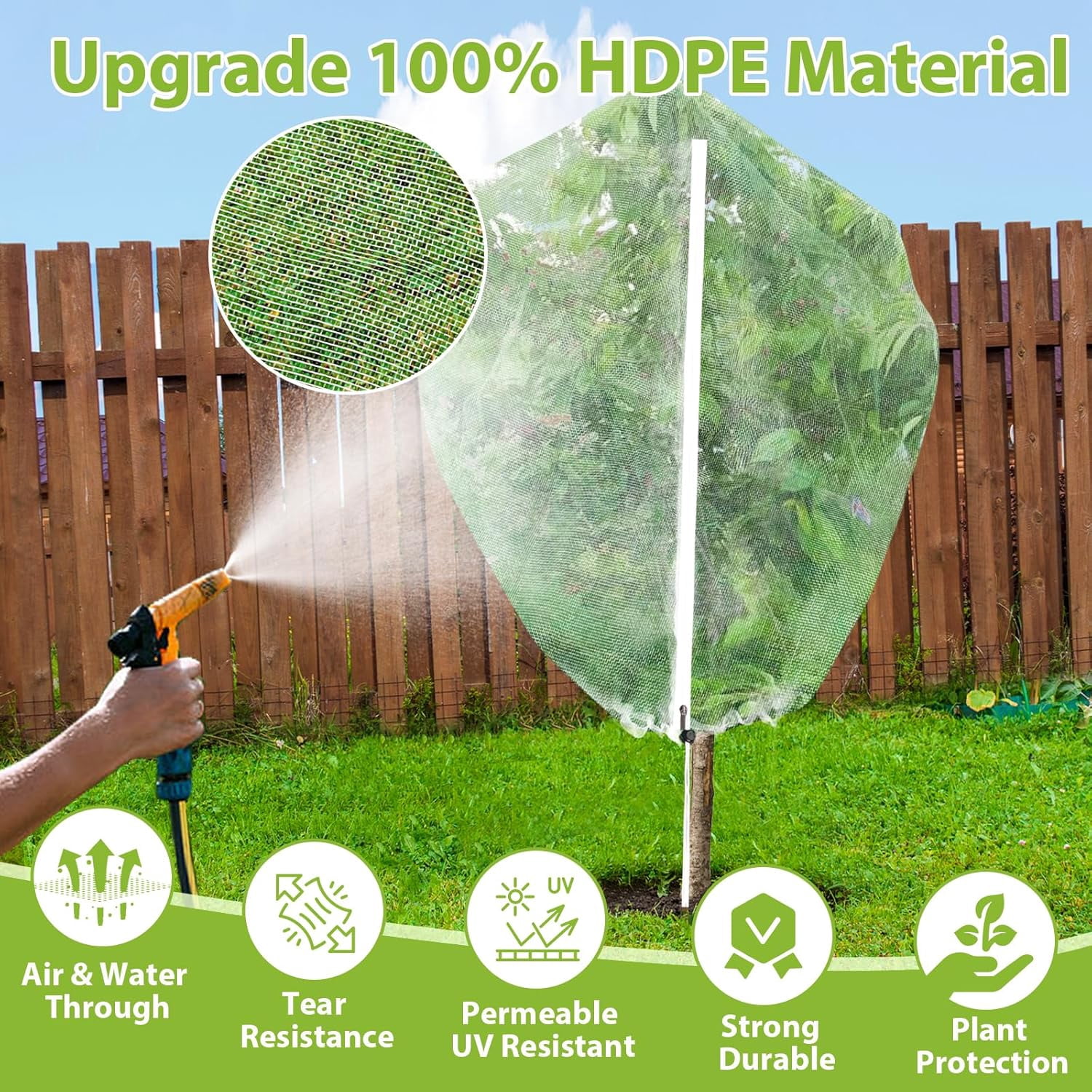 2PCS Large Fruit Tree Netting with Drawstring and Zipper, 8 * 8FT for Garden Protection, Insect Bird Netting for Fruit Trees, Protection from Anti Birds, Bugs,Cicadas, Insects