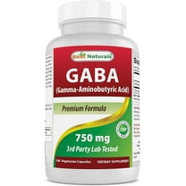 Best Naturals GABA 750 mg 180 Vegetarian Capsules