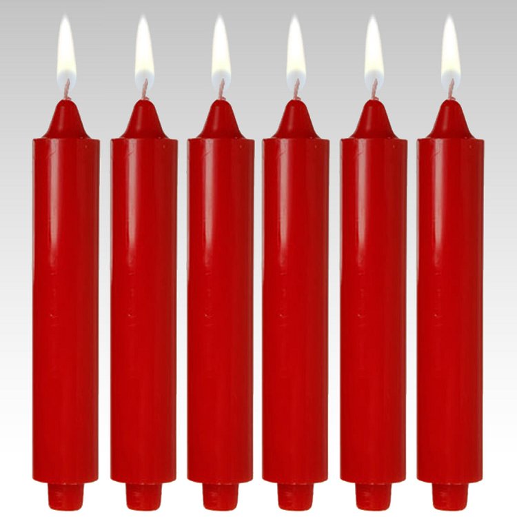 9" Red Club Candles (Set of 6)
