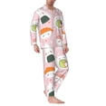 thumbnail image 3 of Bingfone Men'S Pajama Set 2 Piece Loungewear Pjs, Long Sleeve With Pajama Pants-Cute Sushi (2), 3 of 9