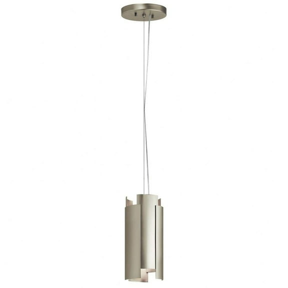 2 Light Contemporary Led Geometric Panel Mini Pendant Light Fixture-Satin Nickel Finish Bailey Street Home 147-Bel-2848177