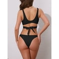 thumbnail image 3 of DARING DIVA Women's Wide Strap O Ring Cut Out Bikini Sets Small Black, 3 of 6
