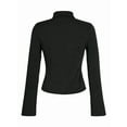 thumbnail image 3 of Women'S Striped Button Down Crop Shirt Long Sleeve Fitted Blouse Work Shirt Top Black XXL, 3 of 8