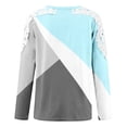 thumbnail image 5 of Work Blouses for Women Office Flowy Tops for Women Summer Casual Long Sleeve Blouse Round Neck Lace Sweatshirt, 5 of 5