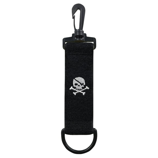 Guantes colgantes de golf Magic Tape Tee Container (edición calavera) negro