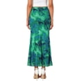 thumbnail image 3 of INSPIRE CHIC Summer Maxi Skirt for Women High Waist Floral Mesh Boho Bodycon Fishtail Long Skirts XL Blue Green, 3 of 6