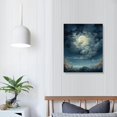 thumbnail image 4 of PIKWEEK Framed Moon Over Ocean Canvas Wall Art Full Moon Painting Canvas Prints Wall for Living Room Bedroom Bathroom Home Decor Ready to Hang,, 4 of 5