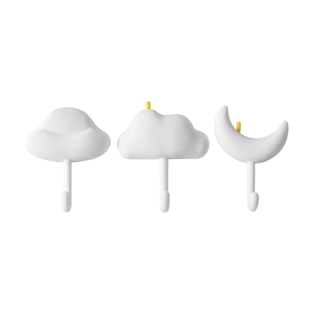 3 ganchos de pared impermeables para colgar en la pared. Blanco