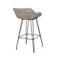 thumbnail image 4 of Verano Wicker and Metal Outdoor Barstools with Cushion, Set of 4, Mixed Brown and Beige, 4 of 12