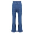 thumbnail image 2 of CHICTRY Kids Girls Casual Denim Pants Flared Jeans Juniors Ripped Ruffled Bell Bottoms Long Pants Type G 120/XXL, 2 of 7