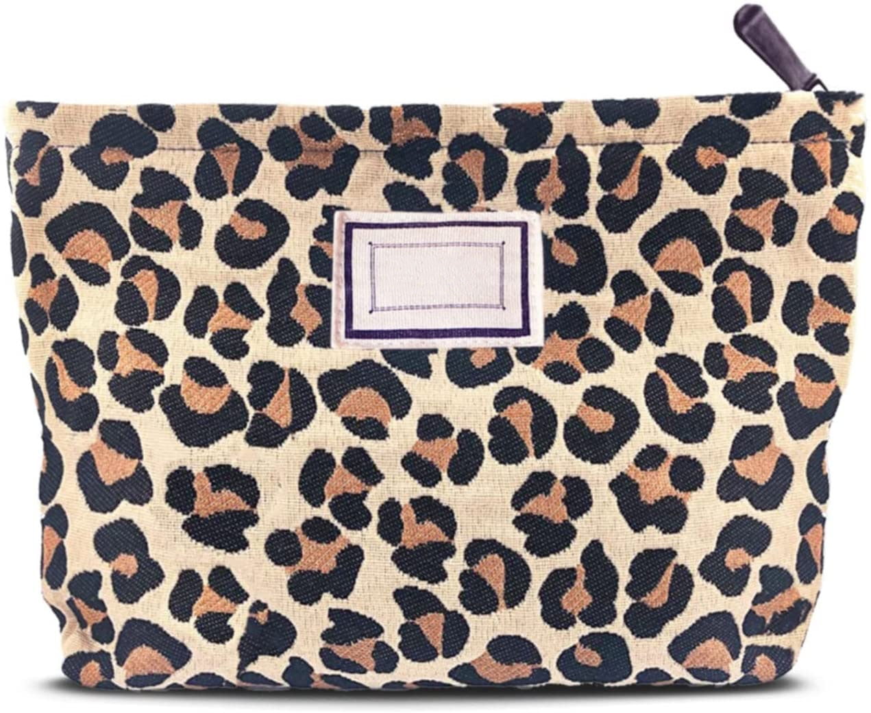 Tory Burch Ella Leopard Print Canvas Tote Bloomingdale's | Large Makeup  Pouch Cosmetic Bag For Women Girls, Canvas Lining, Cute Yellow Leopard |  