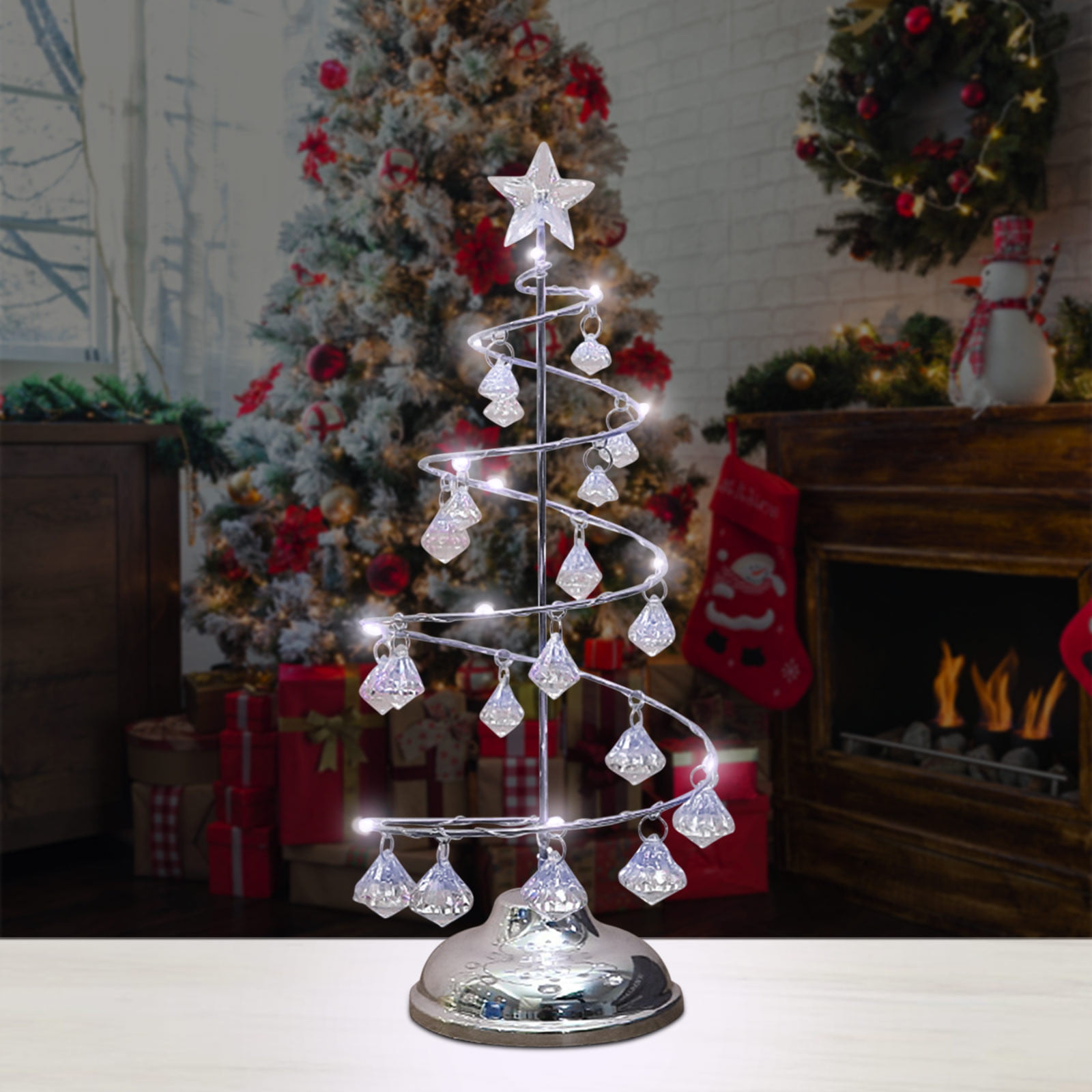 Battery Operated Star Topped Crystal Decorated Christmas Tree Desk Decor  and Table Lamp - China Crystal Tree Table Light and Christmas Tree Table  Lamp price