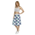 thumbnail image 3 of Women's Garden Aquarelle Spring Violets A-line Printed Skirt Casual Wear, 2XL, Green and Dark Blue, by Ambesonne, 3 of 6