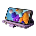 thumbnail image 5 of Multifunctional Case for Samsung A21S,[RFID Blocking] 9 Credit Cards Holder with Wrist Strap, Premium PU Leather Zipper Wallet Purse Magnetic Flip Phone Cover for Samsung Galaxy A21S, Purple, 5 of 12