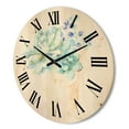 thumbnail image 3 of Designart 'Succulent Flower In Terracotta Clypot II' Traditional Wood Wall Clock, 3 of 5