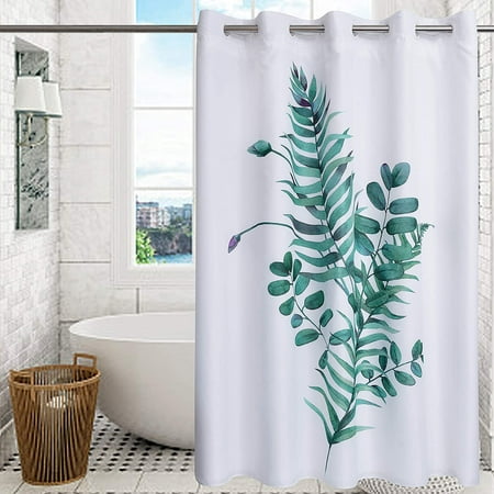 Shower Curtain Machine Washable, Hook Free Shower Curtain Liner