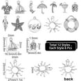 thumbnail image 2 of 1 box 1 box 72pcs 12 styles Silver Ocean Charms Hawaii Beach Charm Bulk Tibetan style Alloy Sea Turtle Sun Mermaid Charm for Jewelry Making Charms, 2 of 7