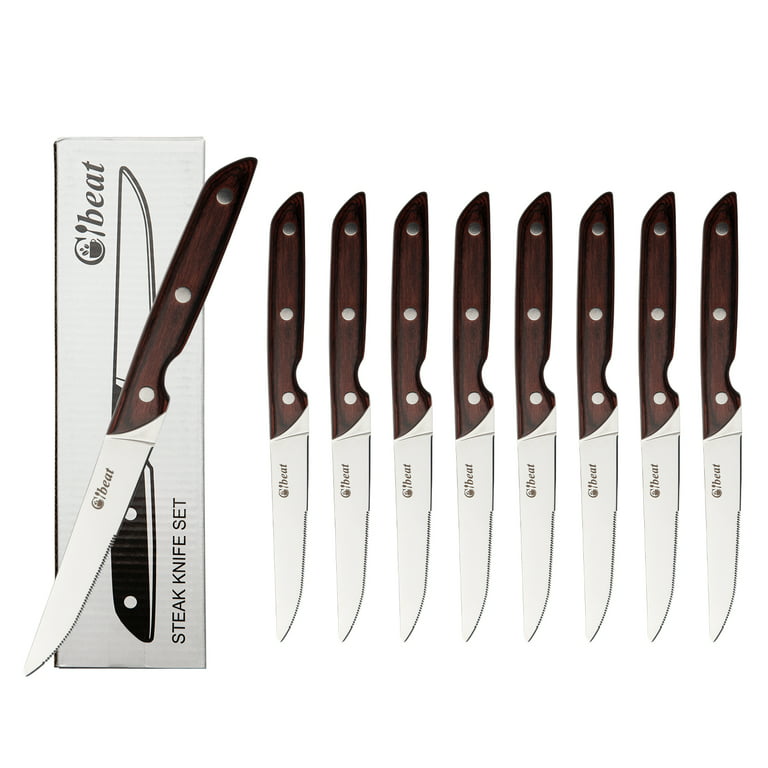 Steak Knives, 8 Pieces Steak Knife Set With Sharp Serrated Blade 
