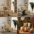 thumbnail image 3 of Erinnyees Mid-Century Modern Accent Chair with Plush Cushion & Metal Legs, Comfy Gray Linen Armchair for Living Room, Bedroom, Yellow, 3 of 8