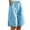 Sky Blue, variant on Tumotour Cotton And Linen Wide Leg Shorts For Women Half Shorts Pants Elastic High Waist Buttons Casual Pants with Pocket Shorts Summer Beach Shorts