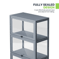thumbnail image 5 of Magshion Modern 41.7" 3-Tier Transparent Display Cabinet with Flip Up Door, Floor Standing Showcase Bookshelf, Curio Cabinet Collection Display Case for Home Living Room Bedroom Office, Gray, 5 of 10