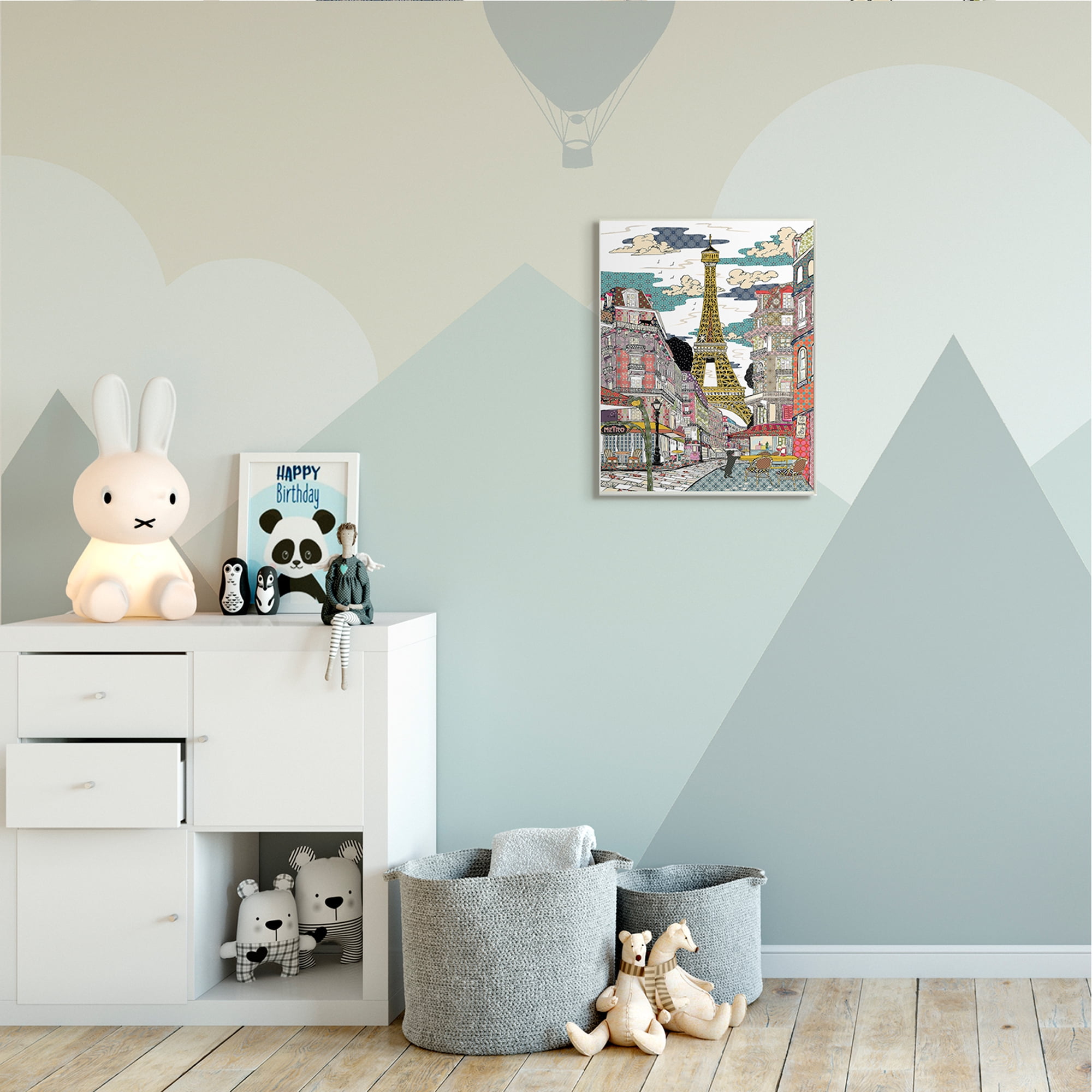 Stupell Industries Patchwork Pattern Paris Architecture Abstract Urban City Abstract Painting Unframed Art Print Wall Art, 13 x 19