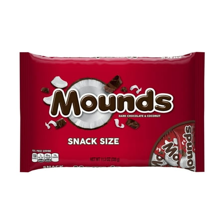 Mounds, Snack Size Dark Chocolate & Coconut Candy Bars, 11.3 Oz.