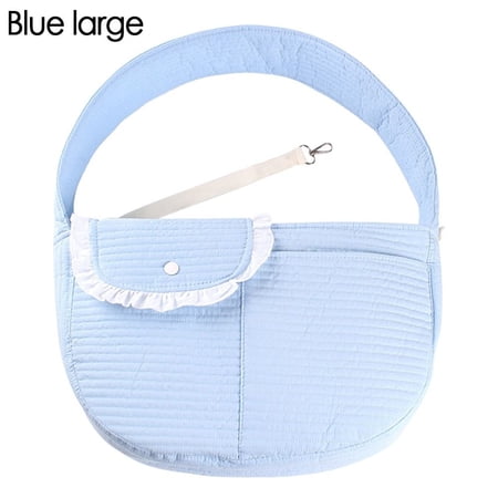 Adjustable Pet Supplies Outdoor Should Bag Hangbag Cat Carry Bag Dog Satchel Canvas Bag BLUE LARGE