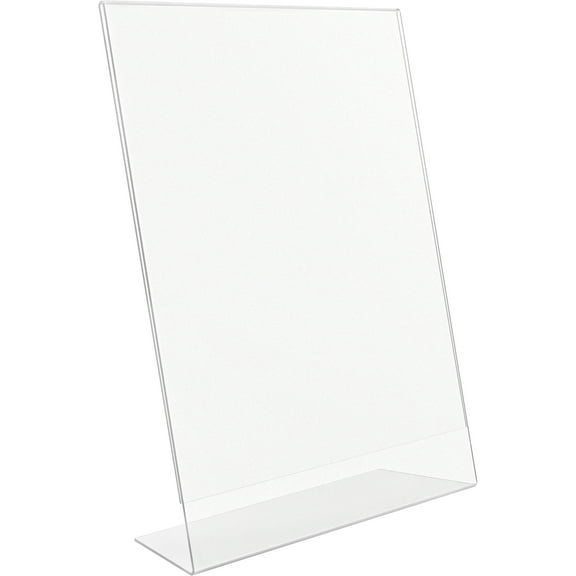 Lorell L-base Slanted Sign Holder Stand - Support 8.50" x 11" Media - Acrylic - 1 / Pack - Clear | Bundle of 5