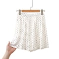 thumbnail image 3 of Shorts for Women Polka Dot&nbsp;pajama Shorts for Women Summer Loose Printed Wide Leg Shorts Casual Loungewear Bottoms Home Wear White XXL, 3 of 4