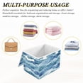 thumbnail image 6 of Yayeee Collapsible Cube Storage Bin with Lid Fabric Closet Decorative Basket with Handles, Blue Watercolor Ocean Waves, 6 of 7